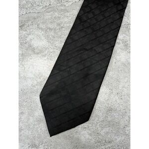 Umberto Frasi Tie Mens One Size Black Plaids & Checks Polyester Woven Classic
